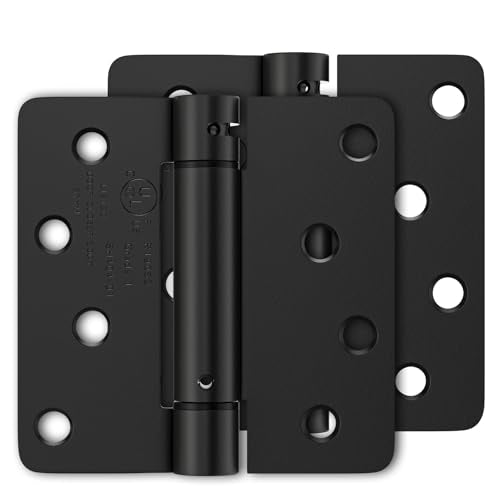 Luxbaro 2 Pack Self Closing Door Hinges 4 Inch, Adjustable Tension, Black - color: Matte Black-1/4'', size: 4" 2 Pack