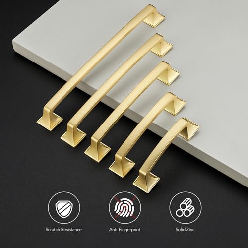 30 Pack Kitchen Cabinet Handles 6-1/4 Inch Brushed Brass Cabinet Pulls - color: Brushed Brass, size: 6-1/4 Inch Hole Centers