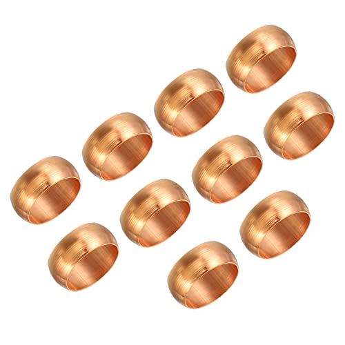 PATIKIL 12mm Tube OD Compression Sleeves Ferrules, 5 Pack Copper Ferrule Fitting Compression Fitting Assortment Kit for Air Water Gas - size: 12mm