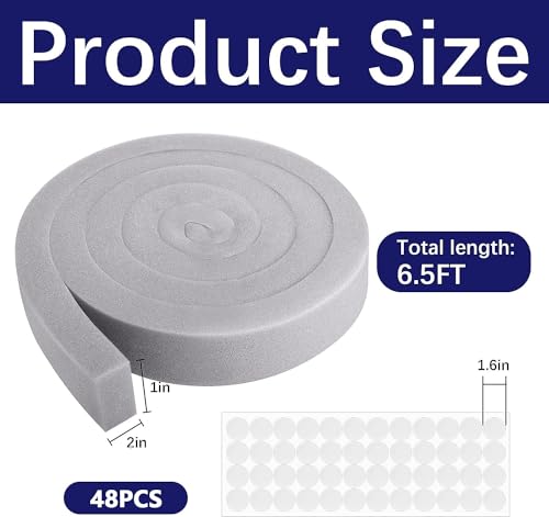 2'' x 6.5 ft Air Conditioner Foam Tape, 2 Pcs AC Weatherseal Foam Strips - color: grey-2pcs