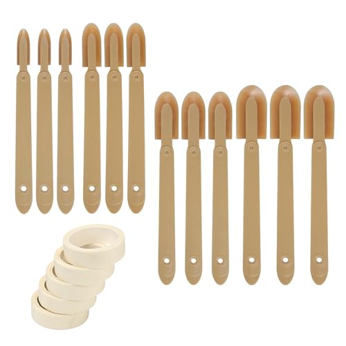 17PCS Rubber Caulking Spatulas Tool Set – 4 Size Silicone Sealant Finishing & Rubber Caulk Grout Spreader Applicator Kit with ABS Handle for Windown Kitchen Bathroom Floors Tiles Walls Brick Skirting