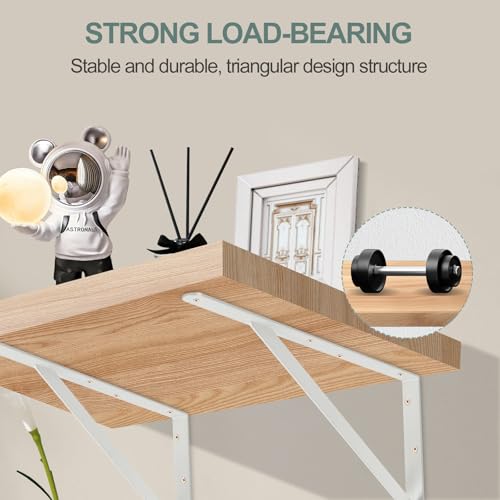 2 Pack L5 x H 3" White Heavy Duty Shelf Brackets with Screws Metal Shelf Brackets Shelf Support Angle Brackets for Shelves L Brackets Heavy Duty Floating Shelf - size: 5''x3'', style: 2 Pack-White