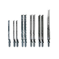 Bosch T-Shank Jig Saw Blade Set, 10 Pieces, 3-1/4'' - 4-5/8'', 6-20 TPI, In Robust Case, For Wood - size: One Size