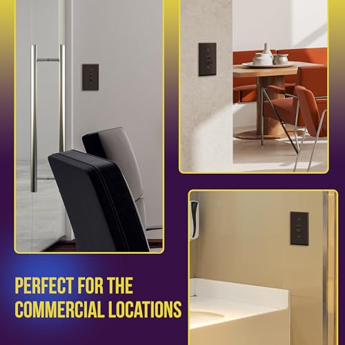ENERLITES Toggle Light Switch Wall Plate, Gloss Finish, Standard Size 1-Gang 4.50" x 2.76", Unbreakable Polycarbonate Thermoplastic, 8811-BR-10PCS, Brown (10 Pack) - color: Brown, size: 10 Pack