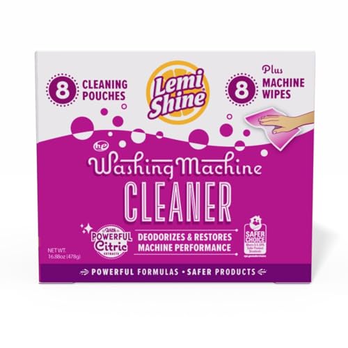 Lemi Shine Washing Machine Cleaner Plus Machine Wipes - 16.88 oz (8 Pack) - size: 16.88 Ounce (Pack of 1)