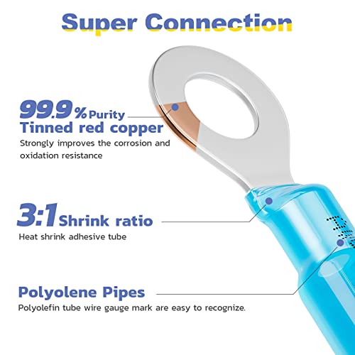 haisstronica 120PCS Heat Shrink Wire Connectors, 22-10 AWG, 3Colors/24Sizes
