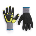 Amazon Basics Cut Level A1, Abrasion ANSI Level A4, Impact Resistant Safety Work Gloves, Touch Screen Friendly, Sandy Nitrile Coated Palm, Yellow, Size X-Large, 120-Pack - size: X-Large