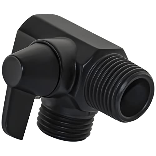 2 Way Shower Arm Diverter Valve for Hand Held Showerhead, Matte Black - color: Matte Black