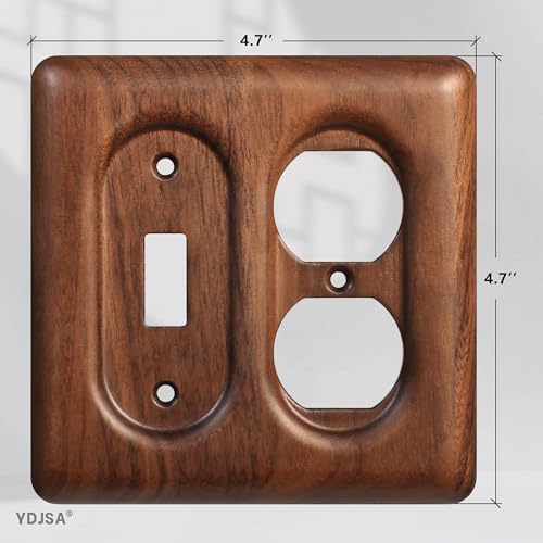 Decorative Outlet and Light Switch Covers Solid North American Walnut Plug Plate and Single Toggle Wall Plates for Rustic Contemporary Interiors - color: Walnut wood, size: Toggle/Duplex Combo