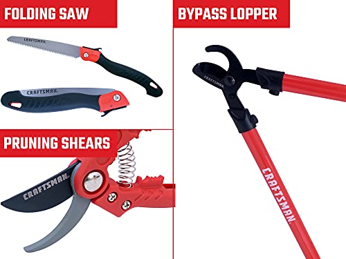 CRAFTSMAN CMXMKIT0170 Tree & Shrub Pruning Set with Bypass Pruning Shears, Bypass Lopper and Folding Pruning Saw - style: Tree & Shrub Pruning Set