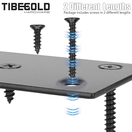 Mending Plate, Black Metal Flat Straight Brace Bracket, Double-Wide Metal Plate, Joining Plate for Wood Furniture Fence Fastening with Screws in 2 Different Lengths (48x169mm, 2 Pack) - size: 1.9"×6.6"/48*169mm