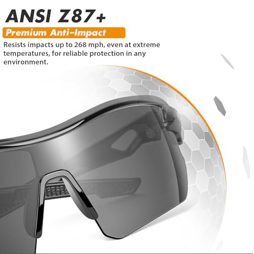 12 Pack Safety Glasses for Men, ANSI Z87.1 & UV Protective Eyewear | Scratch Resistant, High Impact Resistant, UV400 Protection, Fashionable Design, For Men Women Construction Woodworking - color: Gray