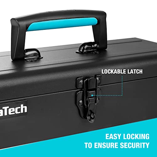 DURATECH 15" Metal Tool Box, Portable Steel Toolbox with Metal Latch