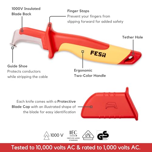 FESA 4-Piece Insulated Dismantling Cable Knife Set