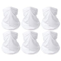 6 Pieces Summer Face Cover Scarf Mens Neck Gaiter For Men Women UV Protection Face Breathable Sun Protection Cycling Running - color: White(6-pack)