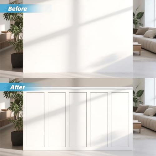 Art3d MDF Premade Paintable Board and Batten Wainscoting Kit, 189 x 54 in - size: 189 x 54 Inch