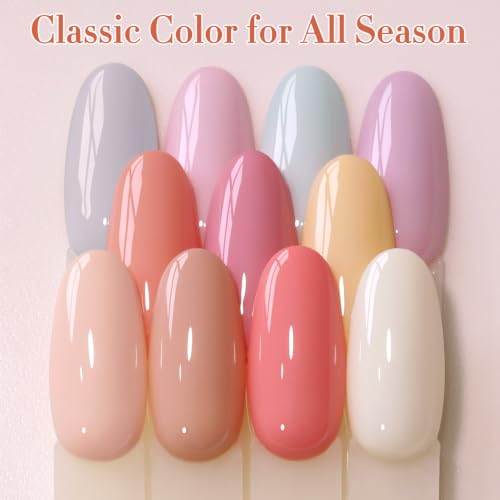 Double Rhythm 28Pcs 0.5Oz Gel Nail Polish Set Same Color Same Bottle Gel Polish Kit Nail Art Manicure Salon DIY at Home for Women (Nude Pink Collection-T24-3) - color: Nude Pink Brown