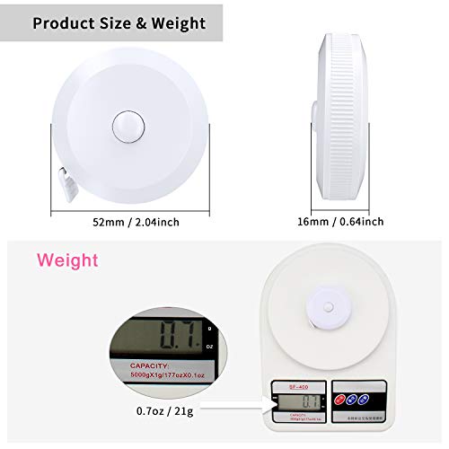 DiCUNO 3-Pack Soft Retractable Measuring Tape, 60-Inch 1.5 Meter, White - color: White*3pcs