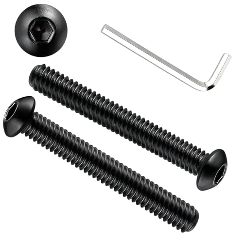 Metuja 20PCS 1/4-20x1-1/2 Button Head Socket Cap Bolts Screws,304 Stainless Steel Rust & Corrosion Resistant with Black Oxide Finish,Full Thread for DIY,Furniture Assembly,Toys & Mechanical Repair - size: 1/4-20 x 1-1/2"