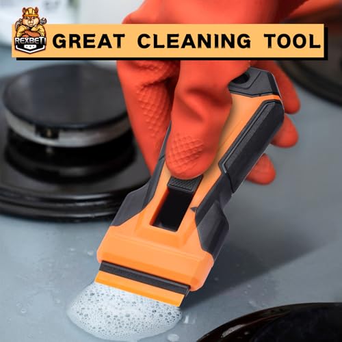 REXBETI Razor Blade Scraper Tool, 2 Pack Windows, Glass Stovetop Scraper - style: Upgraded 2 Pack