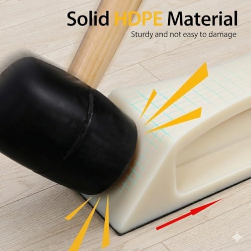 Floor Gap Fixer Tool – Easy Plank Grabber with Mallet & Washable Pads, Quick Flooring Tools for Laminate, Vinyl & Hardwood Repair at Home-White - color: White