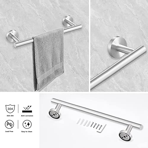 Cilee 8 Piece Brushed Nickel Bathroom Hardware Set, 24inch Towel Bar Set - color: Brushed Nickel
