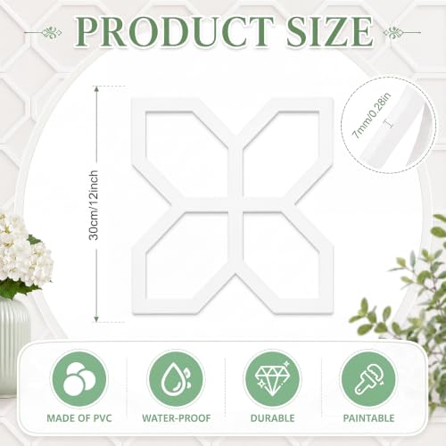 Yalikop 6 Pcs 3D 12 Inch Wall Panels Premade Wainscoting Kit, Cross Diamond - color: Cross Diamond