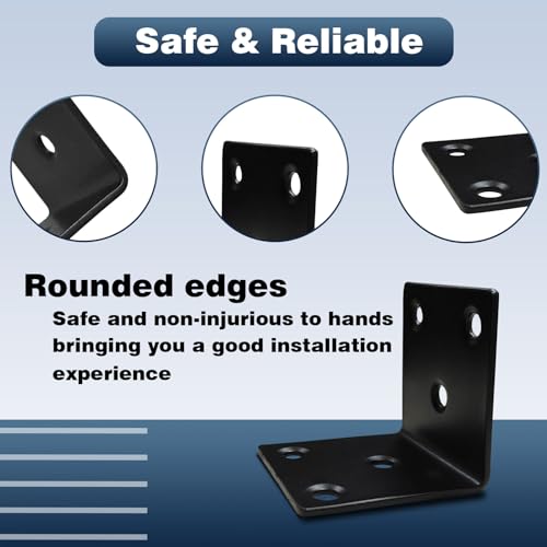 25PCS L Brackets, 2.6" 304 Stainless Steel Brackets, Black - size: 25PCS-2.6'' L Brackets