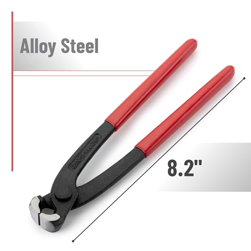 Bates Nail Puller - Red, 8-Inch, End Cutting Pliers, Carpenter Tool, Staple Puller - color: Red, size: 8", 1 Pack