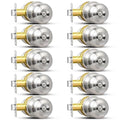 Sopoby Privacy Door Knob, 10 Pack Brushed Nickel Round Keyless Doorknobs - color: Brushed Nickel