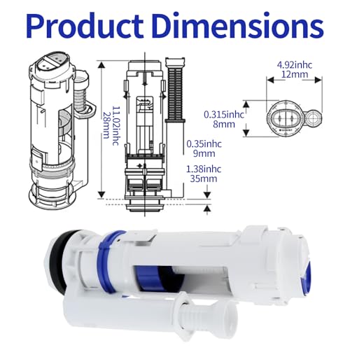 2 Inch Toilet Dual Flush Valve Replacement for Kohler &Geberit