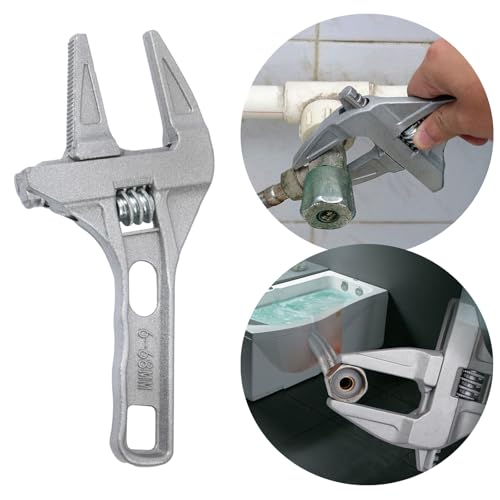 HomeSoGood Wrench Short Shank 6-68 mm Large Openings Bathroom Aluminum Alloy Spanner Wrenches Repair Tool for Plastic Plumbing Tube Washbasin Nut Disassembly