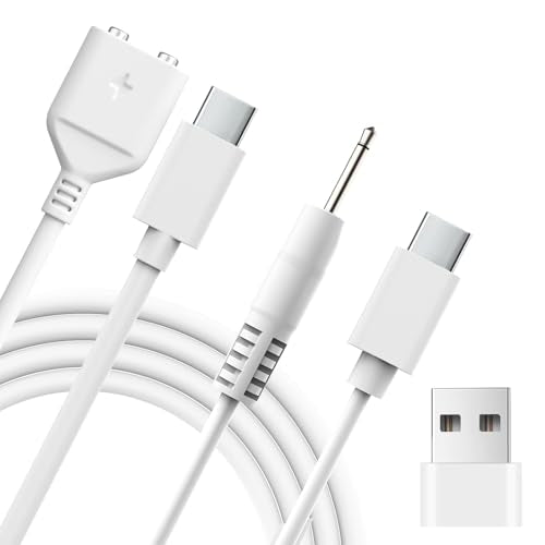 littlelucky 6mm Magnetic and 2.5mm DC Replacement Cable Set with A-Adapter - color: White-Set-6mm