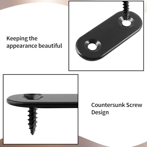 Jiozermi 30 Sets Flat Plate Straight Bracket, 40mm/50mm/60mm/80mm - size: Black，40mm/50mm/60mm/80mm，30Pcs
