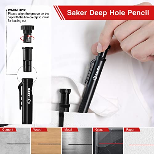 Saker Multi-Function Foldable Level and Deep Hole Pencil Set,Gifts for Men,Perfect Set of Multi-Angle Measurement Woodworking Tools and DIY Woodworking Scribe Gauge Scriber Line Maker Measuring Tool - style: Set of 28 Inch Foldable Level and Deep Pencil