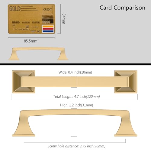 Amerdeco 10 Pack Champagne Bronze Cabinet Pulls 3.75 Inch Hole Center Cabinet Hardware Kitchen Cabinet Handles for Bathroom Drawer Pulls Dresser Pulls AM0002 - color: Champagne Bronze, size: 3.75" hole center