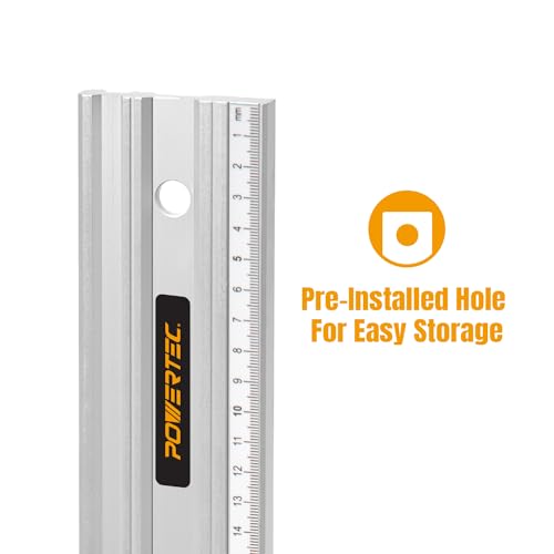 POWERTEC 2PK 18 Inch Machinist Aluminum Straight Edges, for Checking Surface Warp, Marking/Scribing Lines - Used w/Feeler Gauges for Automotive Repairs, Cylinder Head Checks (71213-P2)