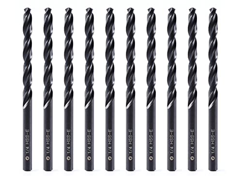 1/4inch HSS M35 Cobalt Twist Drill Bits for Metal - size: 1/4inch (10pcs)