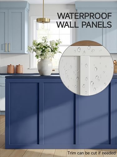 Upick Board and Batten Wainscoting Panels, Paintable, 94" x 54", White - size: 94x54 IN