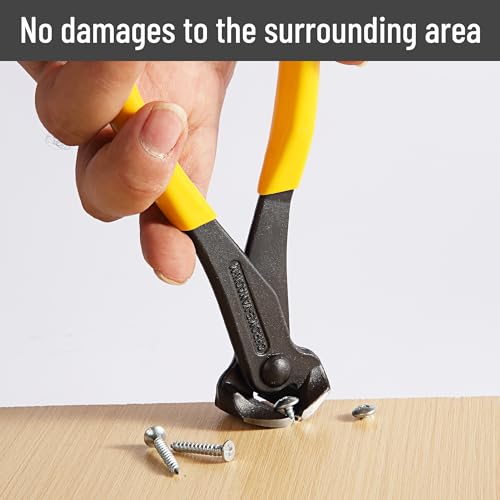 Bates- Nail Puller, Yellow, Nail Remover Tool, Cutting Pliers, Carpenter Tools, Staple Puller, Nail Puller Tool, End Cutting Pliers, Nail Pliers, Nail Pulling, Nail Puller Pliers, Nippers Tool - color: Yellow, size: 7", 1 Pack