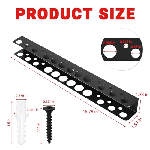 2pack Screwdriver Plier Organizer Heavy Duty Wall Mount Tool Storage Rack