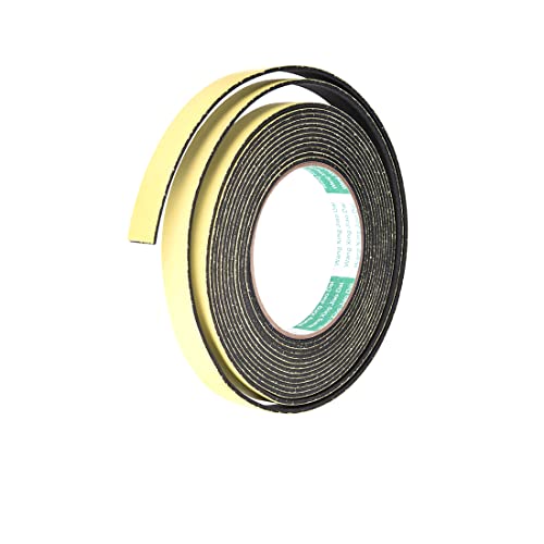 uxcell Sealing Foam Tape 15mm Wide 2mm Thick 5m/16.4ft Long, Self Adhesive Weather Strip for Window Door Insulation, Pack of 2 - size: 15mmx2mmx5m