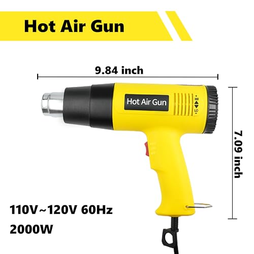 Vinyl Wrap Tool Kit with 2000W Heat Gun, Window Tint & PPF Tools - color: yellow&black