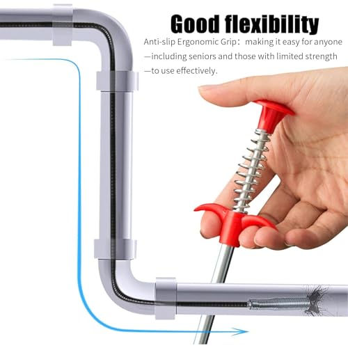 33 Inch Drain Snake Clog Remover Tool, Flexible Grabber Claw Pick Up Reacher Tool for Kitchen/Bathtub/Sewer/Toilet - style: 33 IN