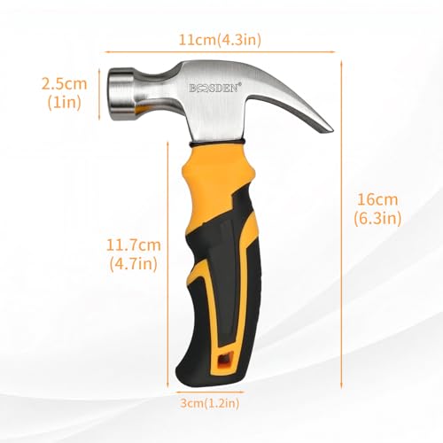 BOOSDEN 8 oz Short Claw Hammer Stubby Small Kids Hammer - size: Small Claw Hammer