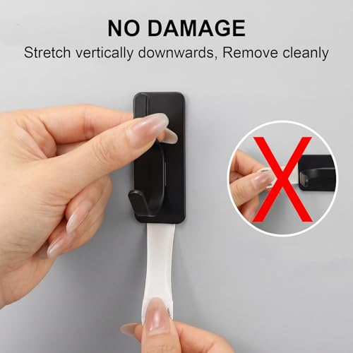 6 Pack Wall Hook with Removable Strips, Adhesive Towel Hook, Damage Free