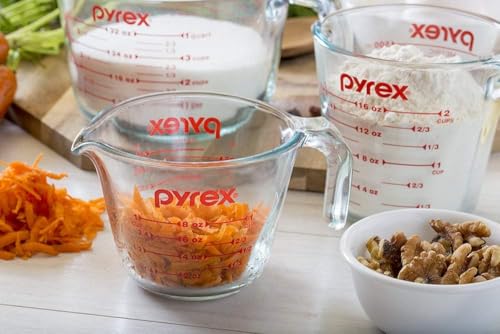 Pyrex Essentials (3-Pack) Glass Measuring Cups Set (1, 2 & 4 Cup)
