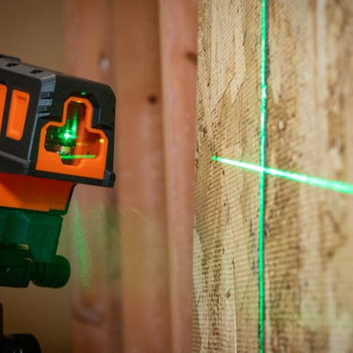 Klein Tools 93MCLPG Compact Self-Leveling Laser Level with Plumb Spot, Bright Green Cross Line, 75-Foot Range, Laser Class 2, Power Output <1mW, Magnetic Mount - style: Cross-Line