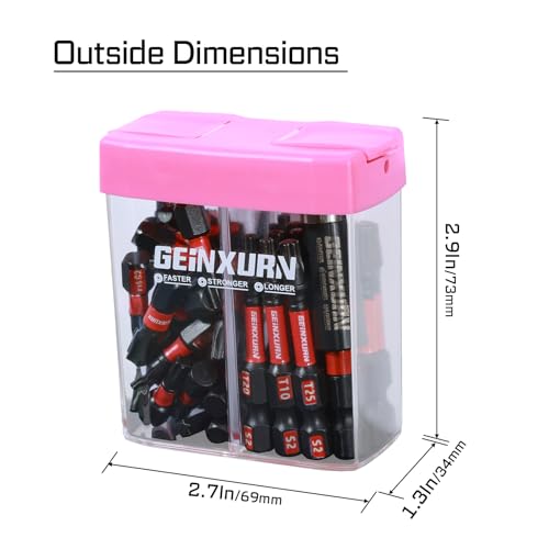 Geinxurn Impact Torx Screwdriver Bits Set,43 Pcs(T7-T40) Magnetic 1"& 2" Long S2 Steel Torx Driver Bits with Magnetic Bit Holder Storage Colorful Box - color: T7-t40, size: 1"2"-43PCS