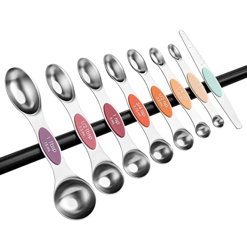 Spring Chef Stainless Steel 8 Magnetic Measuring Spoons Set, Desert Sunset - color: Desert Sunset, size: 1-Pack